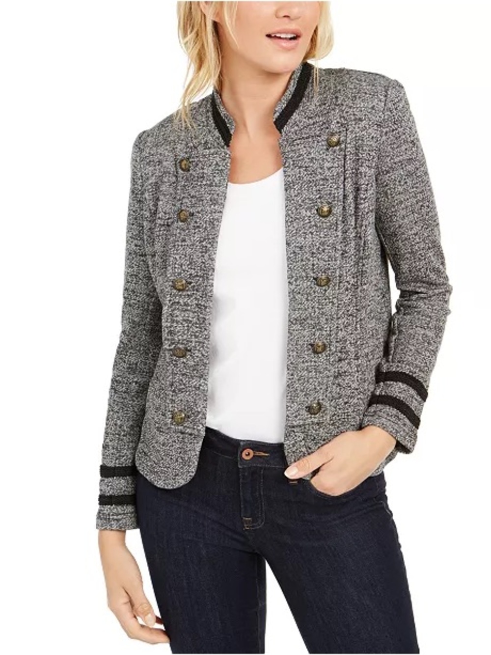 Tommy Hilfiger Women's Classic Tommy Open Front Military Jacket - Medium Band